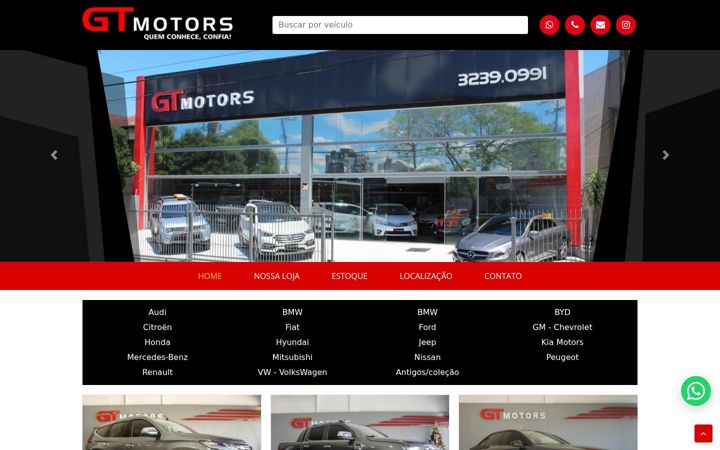 Screenshot of gtmotors.com.br