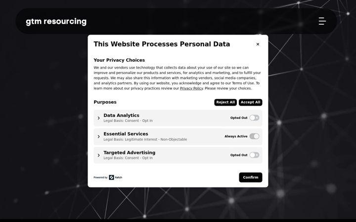 Screenshot of gtmresourcing.com