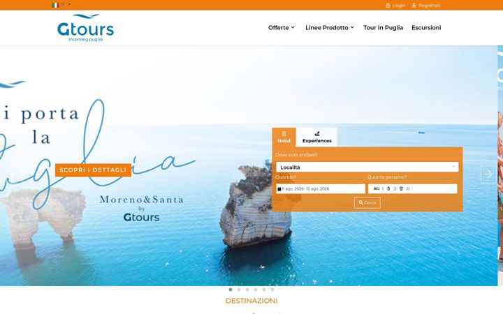 Screenshot of gtoursvacanze.it