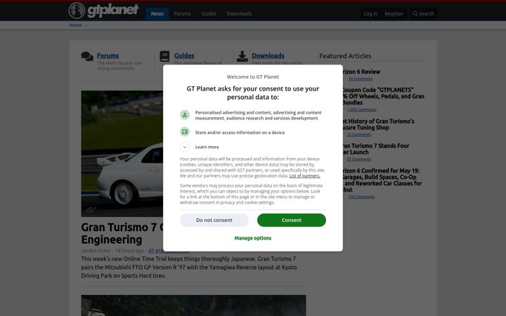 Screenshot von gtplanet.net