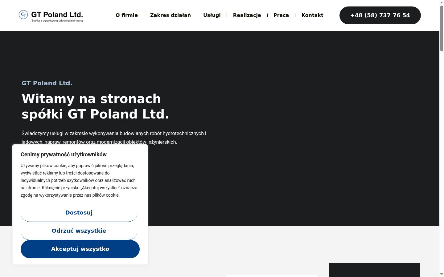 Screenshot del banner di consenso mostrato prima di qualsiasi interazione
