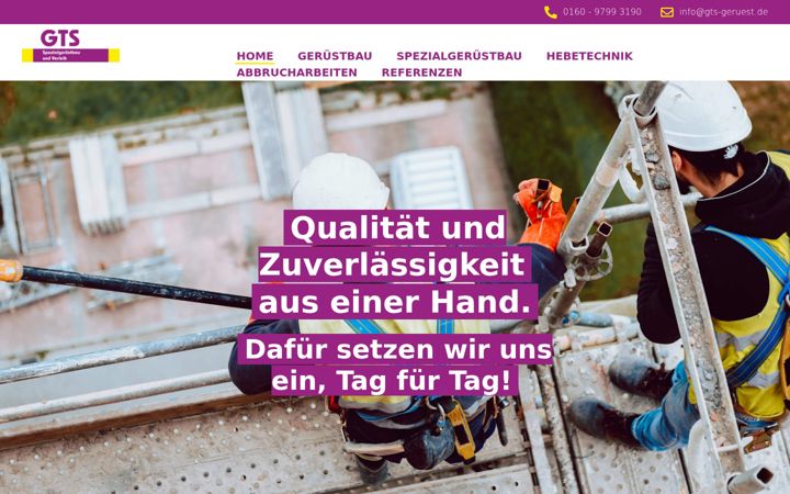 Screenshot of gts-geruest.de