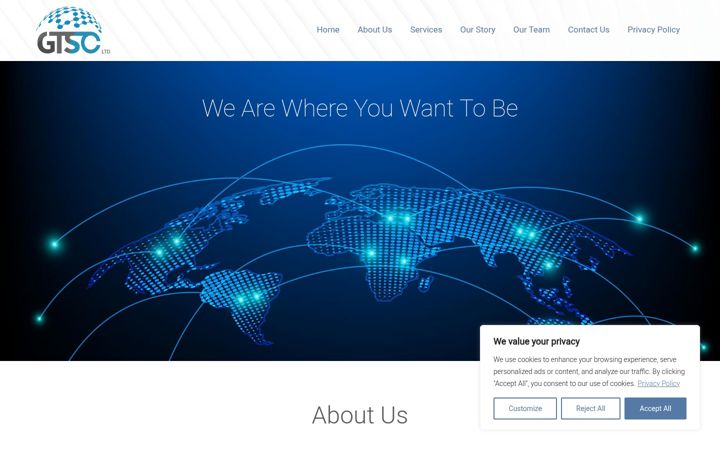 Screenshot of gtsclimited.com