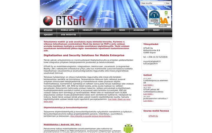 Screenshot of gtsoft.fi