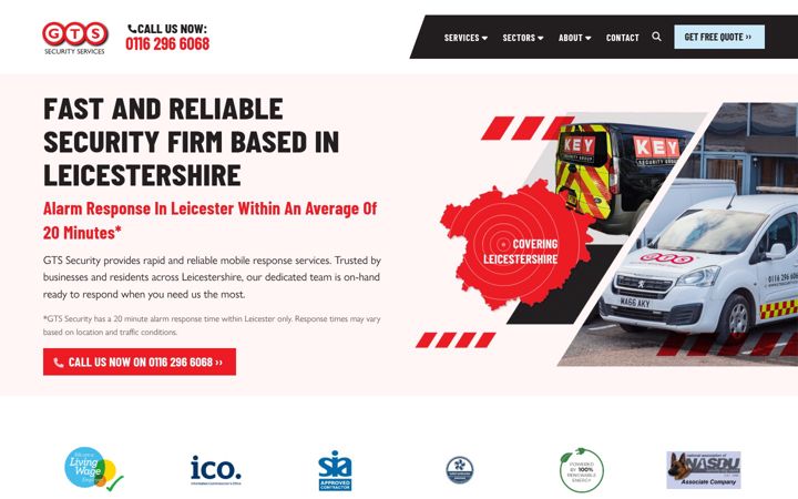 Screenshot of gtssecurity.co.uk