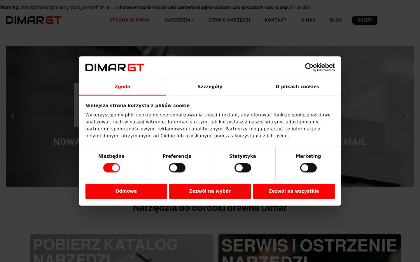 Skærmbillede af samtykkebanneret, som det blev vist før nogen interaktion