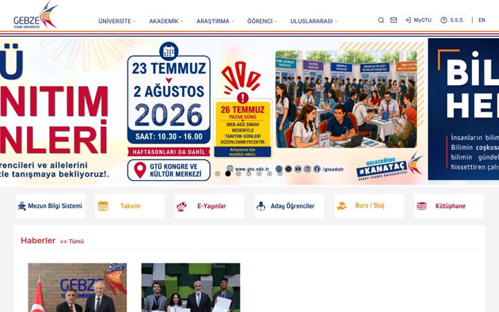 Screenshot of gtu.edu.tr