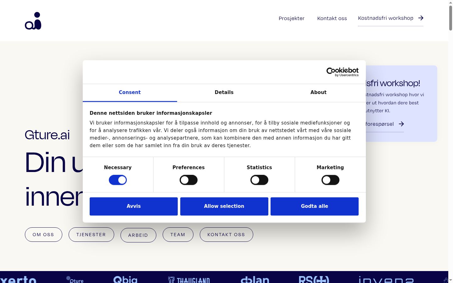 Captură de ecran a bannerului de consimțământ afișat înainte de orice interacțiune