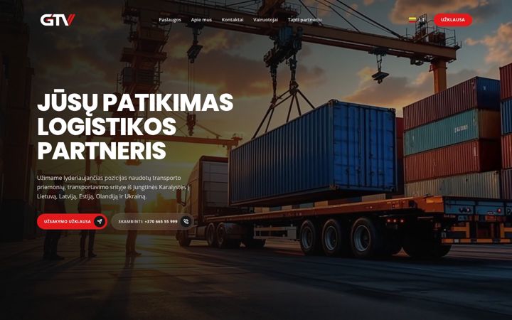 Screenshot of gtv-logistics.com