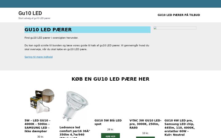 Screenshot of gu10-led.dk