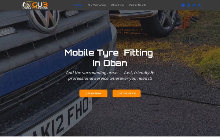 Screenshot of gu3mobiletyreservice.co.uk