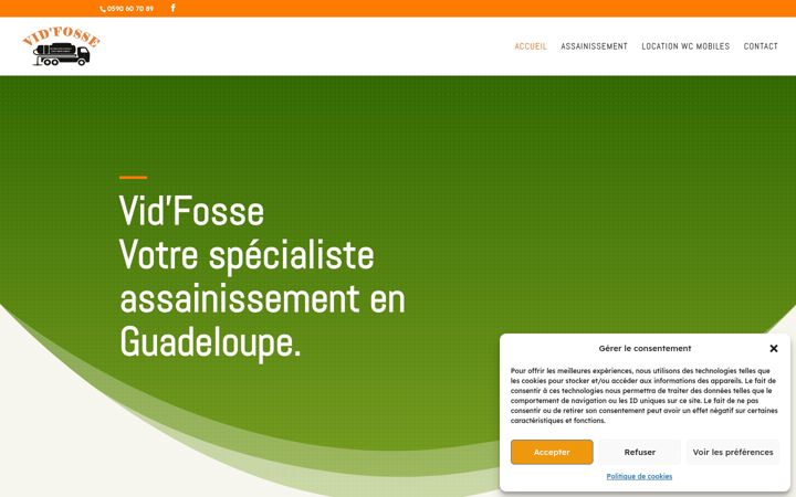Screenshot of guadeloupe-assainissement.com