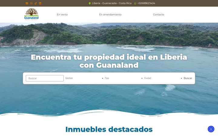 Screenshot of guanalandcr.com