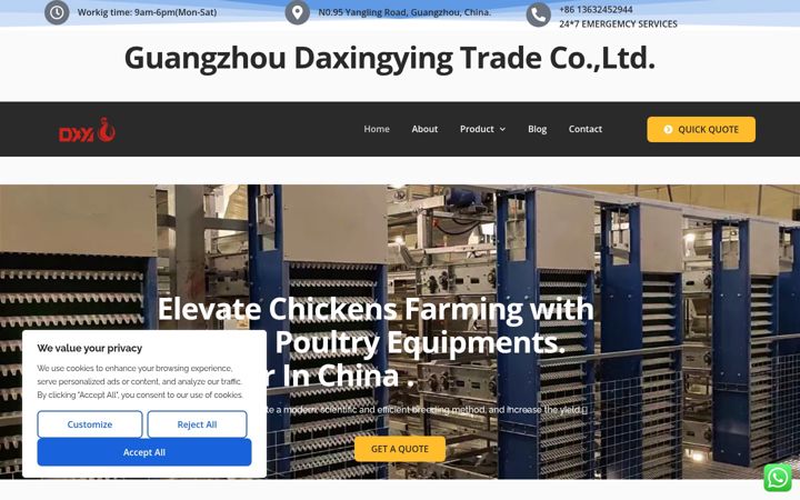 Screenshot of guangzhoudaxingying.com