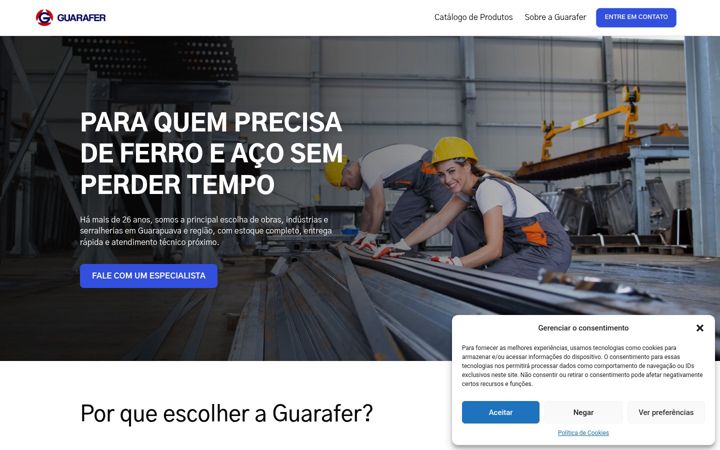 Screenshot of guarafer.com.br