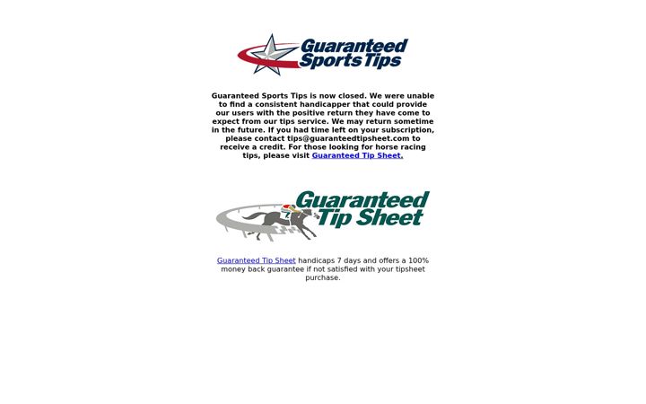 Screenshot of guaranteedsportstips.com