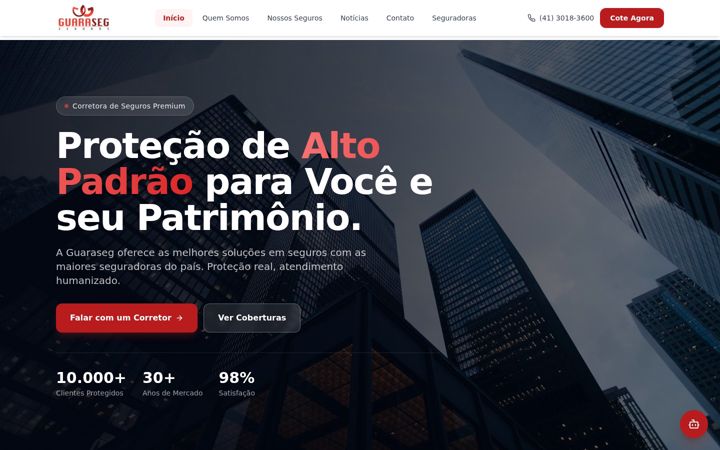 Screenshot of guaraseg.com.br