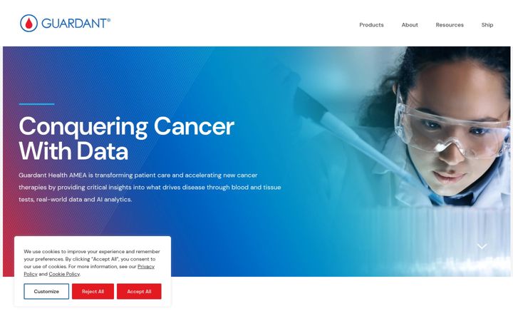 Screenshot of guardanthealthamea.com