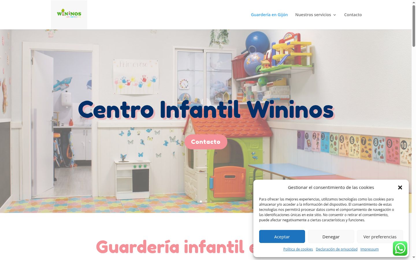 Screenshot of the consent banner shown before any interaction