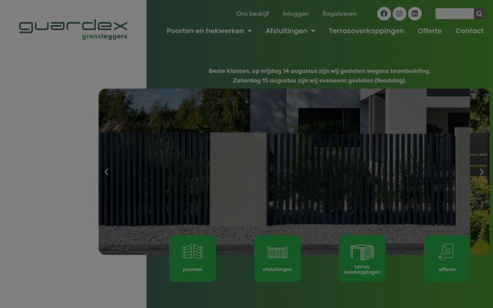 Screenshot of guardex.be