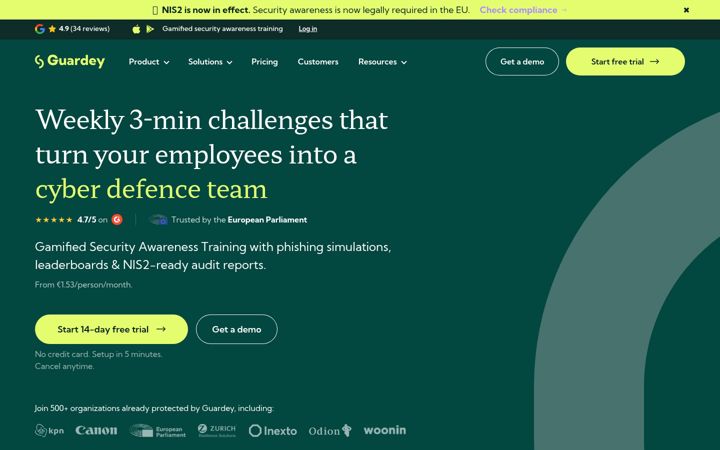 Screenshot of guardey.com
