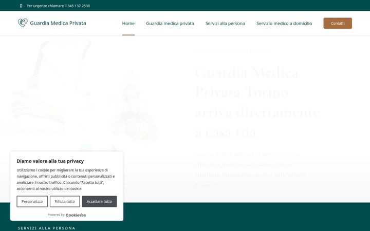 Screenshot of guardiamedicaprivatatorino.com