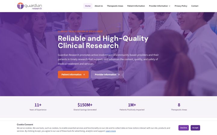 Screenshot of guardian-research.com
