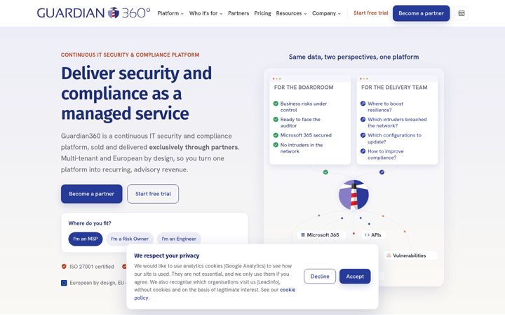 Screenshot of guardian360.co.uk