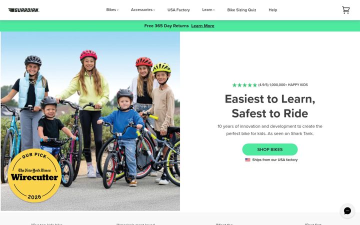 Screenshot of guardianbikes.com