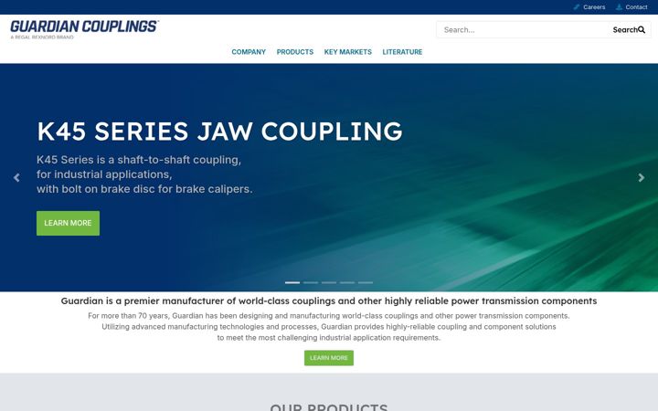 Screenshot of guardiancouplings.com