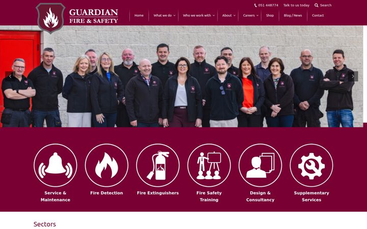 Screenshot of guardianfire.ie