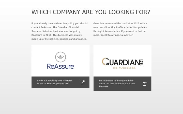 Screenshot of guardianfs.co.uk