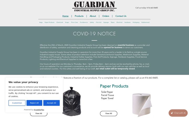 Screenshot of guardianindustrial.com