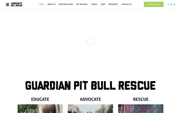Screenshot of guardianpitbullrescue.com