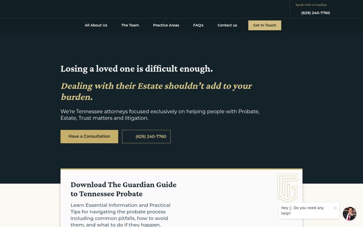 Screenshot of guardianprobatelaw.com
