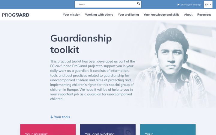 Screenshot ta' guardianstoolkit.eu
