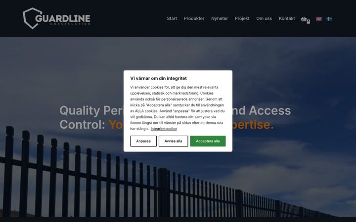 Screenshot of guardline.se