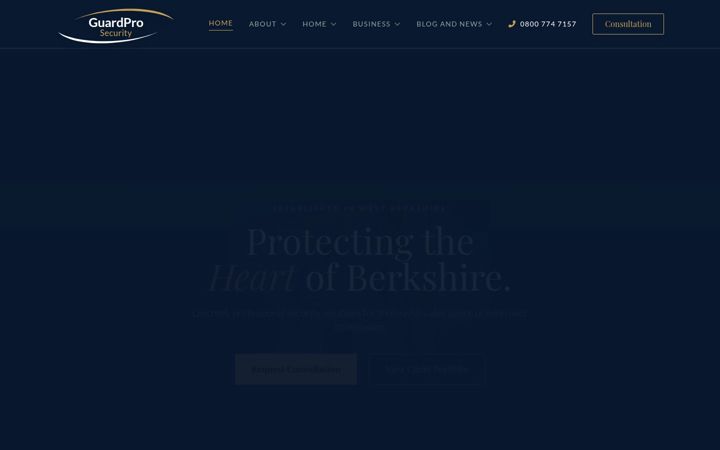 Screenshot of guardpro-security.co.uk