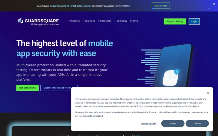Skærmbillede af guardsquare.com