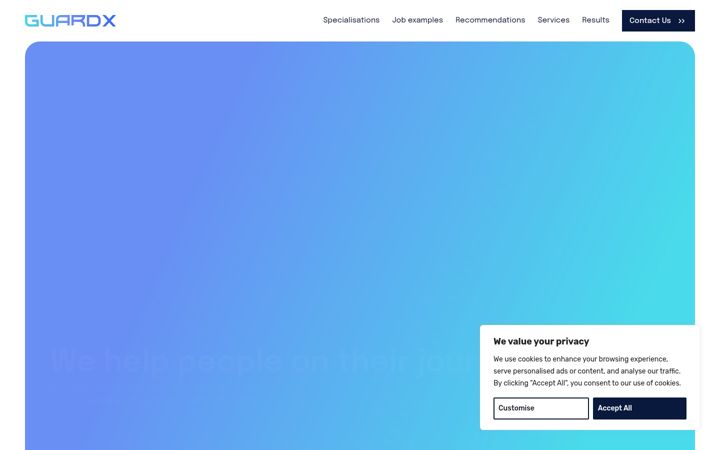 Screenshot of guardx.biz