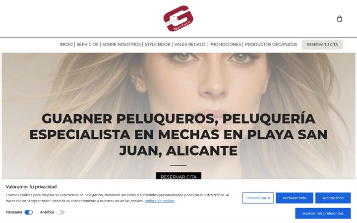 Screenshot of guarnerpeluqueros.com