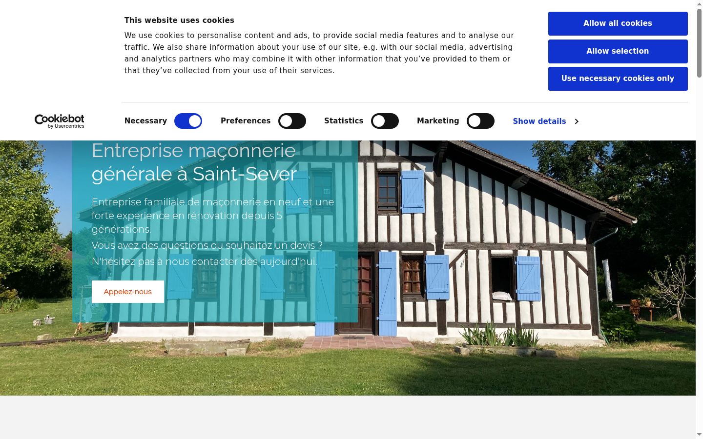 Screenshot del banner di consenso mostrato prima di qualsiasi interazione
