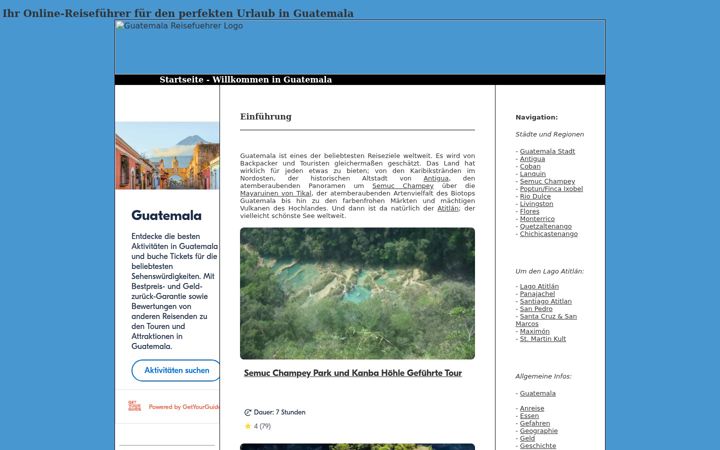 Screenshot of guatemala-reisefuehrer.de