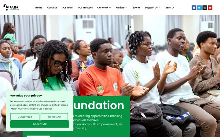 Screenshot of gubafoundation.org