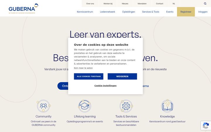 Screenshot of guberna.be