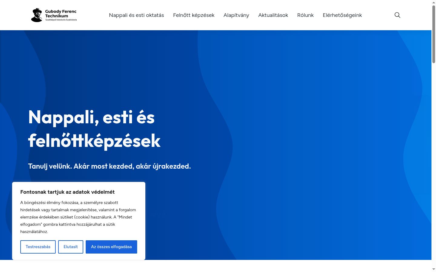 Captura de ecrã do banner de consentimento apresentado antes de qualquer interação