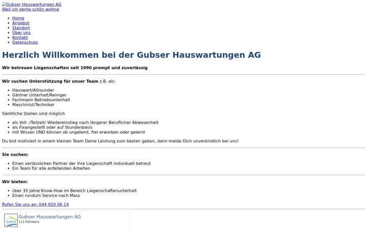 Screenshot of gubser-hauswartungen.ch