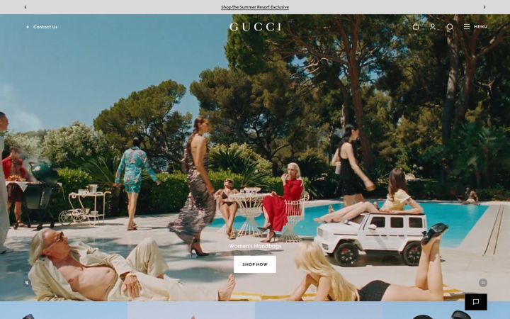 Екранна снимка на gucci.com