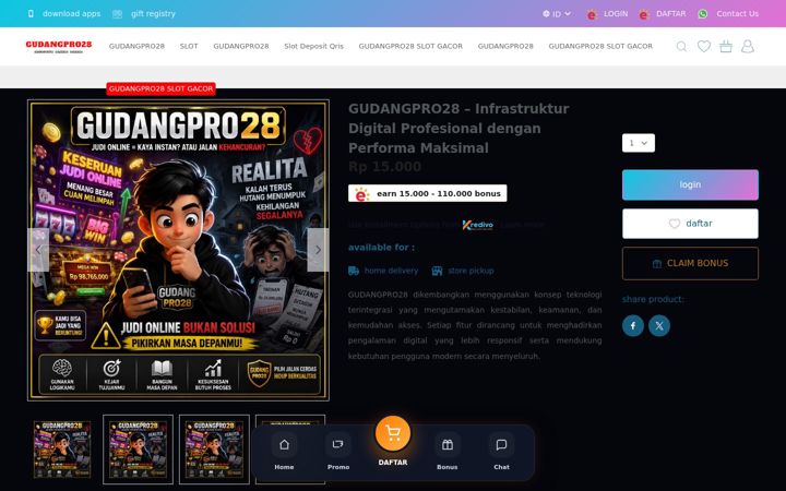 Screenshot stránky gudangpro28.com