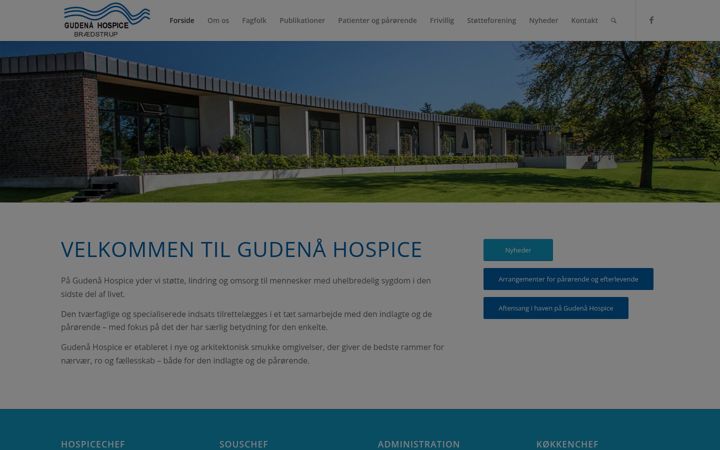 Screenshot of gudenaahospice.dk